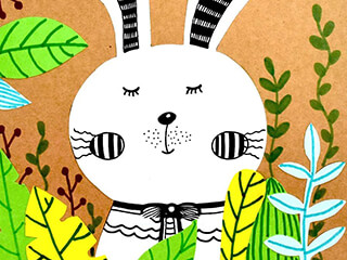 创意画画教程《丛林中的小兔子》美