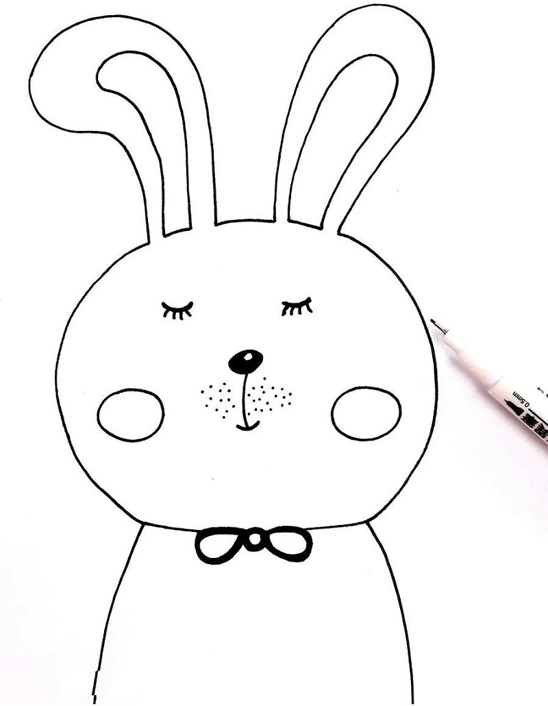 创意画画教程《丛林中的小兔子》美术作品