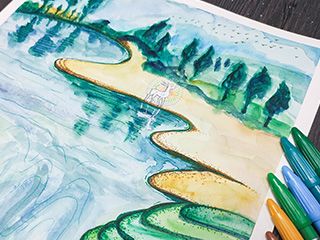 《金水湾的神鹿》致敬林平艺术家绘画教程