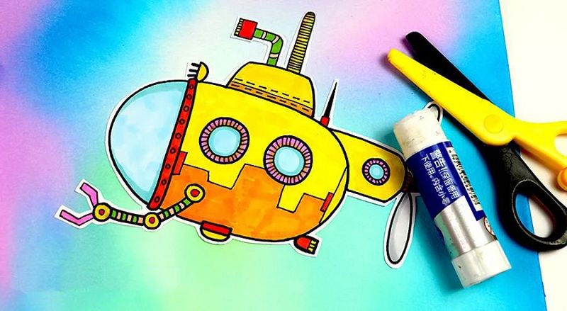 少儿美术儿童画潜艇绘画教程