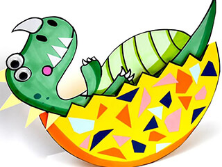 趣味幼儿创意画《摇摆的小恐龙》美术教程